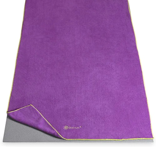 Vista 15 de Gaiam Toalla de microfibra para esterilla de yoga, toalla de yoga para yoga caliente (68 pulgadas de largo x 24 pulgadas de ancho), sombra azul