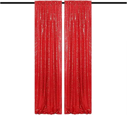 Vista 39 de Cortinas de Fondo de Lentejuelas Negras Cortinas Brillantes con Purpurina 2FTx8FT 2 Paneles para Decoraciones de Bodas Fiestas de Cumpleaños