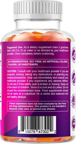 Vista 9 de Vitamatic Gomitas de fibra prebiótica para adultos – 7g de fibra por porción – 60 gomitas a base de pectina de fuerza extra, sin azúcar añadida