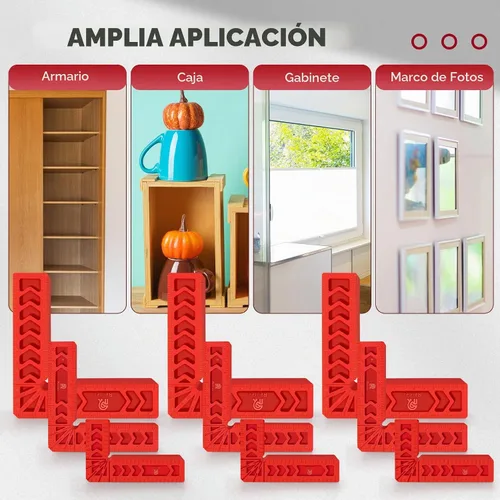 Vista 3 de Cuadrados de posicionamiento, abrazadera de esquina de 90 grados, herramienta de carpintería con abrazadera de ángulo recto, cuadrados