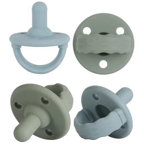 Vista 9 de Chupete chupete, chupetes de silicona de grado alimenticio con asa y 3 agujeros para mayor seguridad, sin BPA, paquete de 4