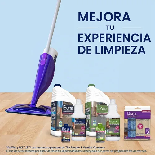 Vista 6 de Bona Botella limpiadora de pisos de madera dura para usar con mopa de spray Swiffer WETJET, aroma a madera de cedro, rinde 64 onzas líquidas