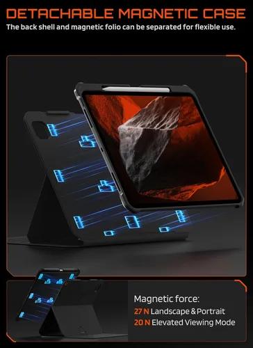 Vista 11 de SUPCASE Funda para iPad Pro de 13 pulgadas M5/M4 2025/2024 con soporte para lápices (UB Aero), [soporte ajustable] [contraportada desmontable]