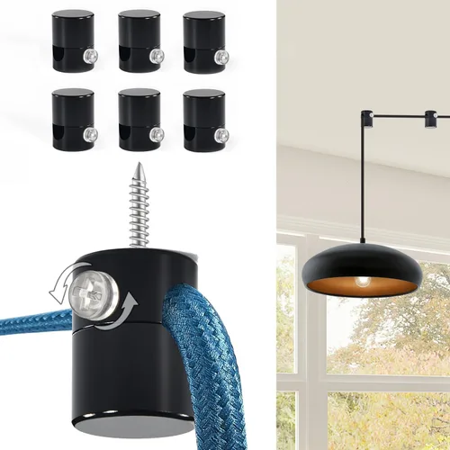 Vista 11 de Paquete de 3 Ganchos de Techo Mejorados, Ganchos de Techo Ajustables de Aluminio para Colgar Luces, Gancho Colgante Negro de Servicio Pesado, Gancho
