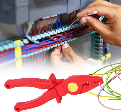 Vista 2 de Oumefar Herramienta de mano eléctrica de mano de 7,7 pulgadas de plástico cómodo agarre 1000 V Alicates de corte aislados de alto voltaje