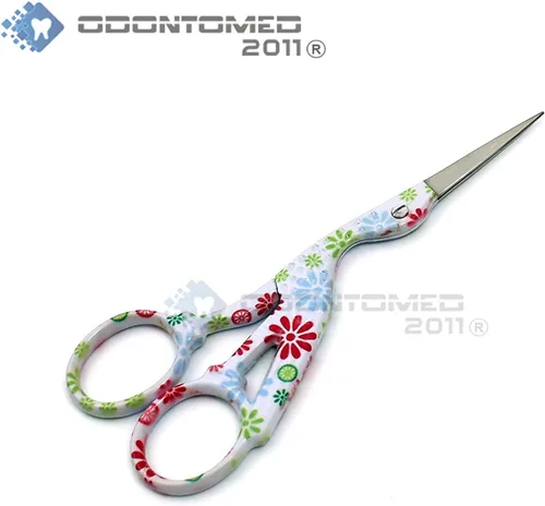 Vista 2 de OdontoMed2011 Tijeras clásicas de cigüeña de acero inoxidable de 4.5 pulgadas, diseño de grúa, tijeras de costura para bordado, manualidades