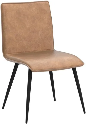 Vista 4 de DUHOME Juego de 4 sillas de comedor de piel sintética para restaurante camel