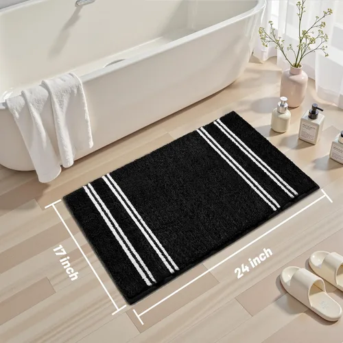 Vista 2 de Arenarug - Alfombras de baño 17x24, de felpilla suave, absorbente, antideslizante, con respaldo de goma, lavables a máquina, para baño, chenilla