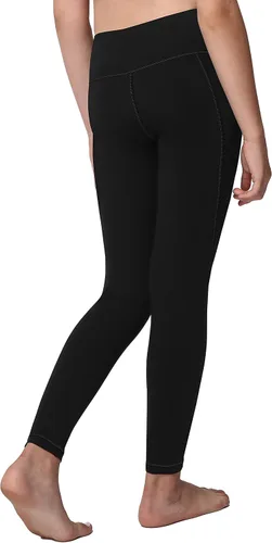 Vista 2 de AENLLEY Leggings de yoga activas para niñas con 2 bolsillos - Pantalones de yoga para entrenamiento de niños para atletismo (Paquete de 2)