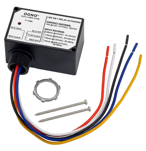 Vista 2 de Módulo de relé de potencia SPDT de 10 A, carcasa de plástico y precableado (AC/DC 12 V)