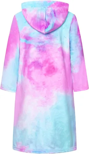 Vista 2 de Qpancy Bata de baño para niñas, suave felpa de forro polar, ropa de dormir