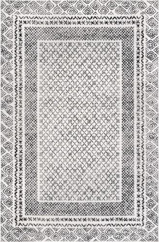Vista 3 de nuLOOM Arabella Alfombra contemporánea con bordes, 4 x 6 pies, gris claro
