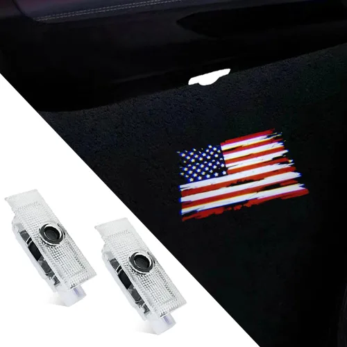 Vista 16 de 2 piezas de luces para puerta de auto con logotipo no desteñido Compatibles con Challenger 2015-presente, lámparas de proyección de luz LED