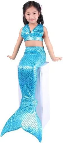Vista 6 de Lito Angels - Traje de baño con cola de sirena para niñas (3 piezas)