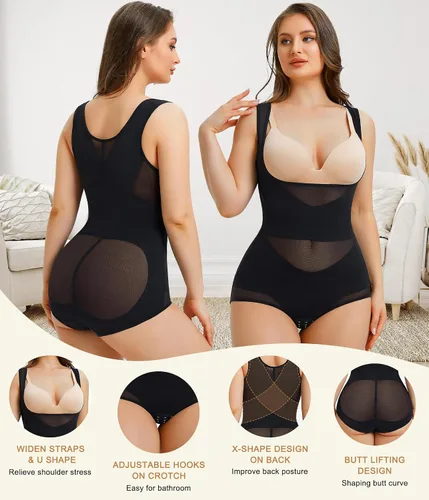 Vista 3 de Irisnaya Fajas moldeadoras de cuerpo para mujer, con control de abdomen, sin costuras, faja colombiana, levantador de glúteos, faja
