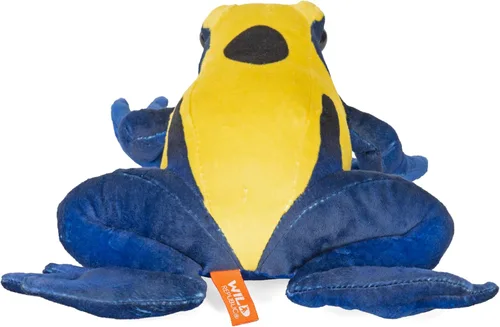 Vista 4 de Wild Republic Citronella Dart Frog, Cuddlekins, animal de peluche, 12 pulgadas, regalo para niños, juguete de peluche, botellas de agua recicladas
