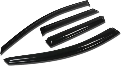 Vista 23 de Auto Dynasty 4 unidades de protector de lluvia para ventana con cinta adhesiva compatible con Mazda 3 2004-2009, acrílico