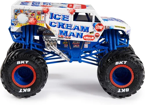 Vista 4 de Monster Jam, camión monstruo oficial de Ice Cream Man, vehículo fundido a presión, escala 1:24