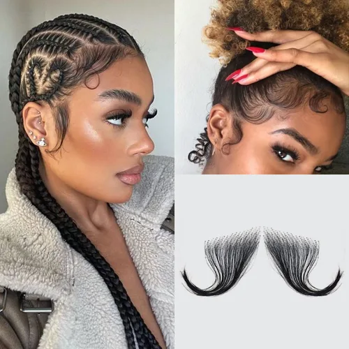 Vista 10 de Celebrity Bordes de pelo de bebé, encaje HD, cabello humano transparente, línea de cabello invisible reutilizable, borde instantáneo, rayas