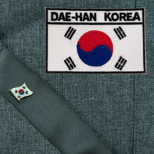 Vista 6 de A-ONE -Parche de aguja de Corea del Sur+Pin de emblema de Corea del Sur, parche de emblema nacional termoadhesivo coreano insignia de la bandera