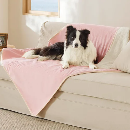 Vista 71 de Bedsure - Mantas impermeables para perros pequeños - Manta de felpa de sherpa con impresión suave lavable para perros y gatos, protector de muebles