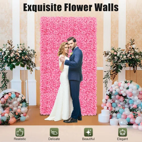 Vista 7 de Arreglo de flores artificiales para decoración de paredes; paneles decorativos con hortensias artificiales para el hogar, fiestas, bodas, Navidad