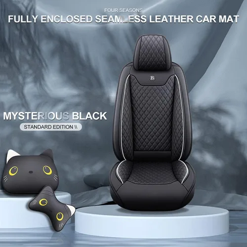 Vista 2 de Fundas de asiento de coche para 1 Series 114 116 118 123 125 140 5seat Front Rear Row PU cuero impermeable protector de asiento de coche negro