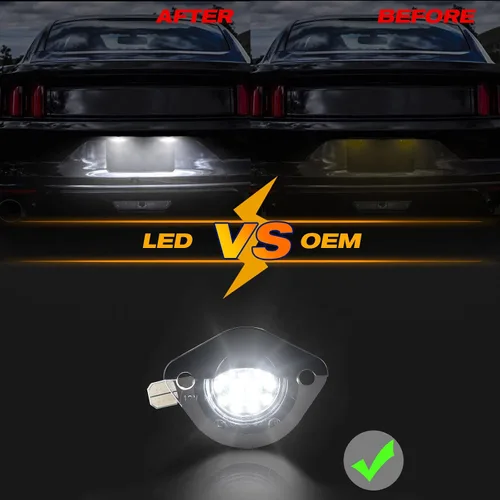Vista 6 de Gempro - Conjunto de luz LED para placa de matrícula trasera, para camioneta Ford Mustang 1994-2004, 6000K, color blanco, paquete de 2