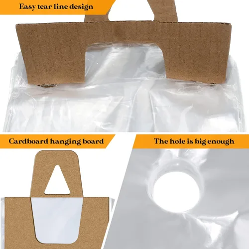Vista 4 de Henoyso 1000 bolsas para colgar puertas, de plástico transparente, bolsas para colgar pomos de puerta, impermeables, paquetes de periódicos