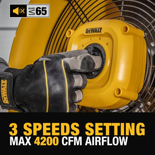 Vista 6 de Ventilador de piso DEWALT DXF1840, ventiladores industriales, ventilador de 46 cm de alta velocidad con 3 velocidades de circulación de aire
