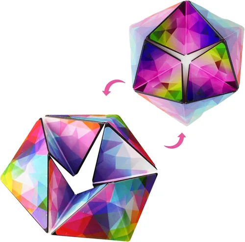 Vista 7 de Kaleidocycle - Cubo para la ansiedad para niños, cubo mágico infinito para adultos para mantener la calma y la ansiedad, antidepresión, juguetes