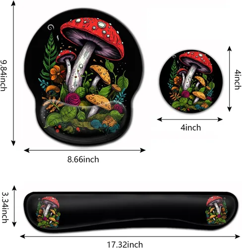 Vista 6 de Alfombrilla de mouse ergonómica para juegos con soporte de muñeca y teclado de espuma viscoelástica con base antideslizante para escritorio