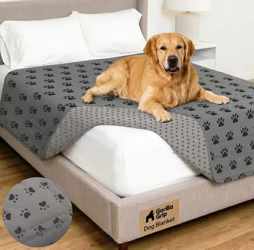 Vista 46 de GORILLA GRIP® Manta impermeable para perro, funda de sofá a prueba de fugas para perros, parte trasera de agarre de silicona, protege el sofá