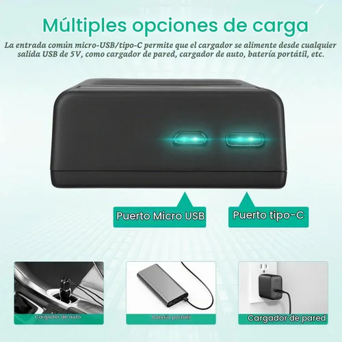 Vista 5 de FirstPower DMW-BLC12 DMW-BLC12PP Batería y cargador USB de doble ranura Kit