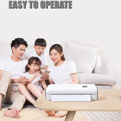 Vista 3 de Impresora térmica portátil A4 para viajes, sin tinta, recargable por Bluetooth, compatible con teléfonos Android e iOS, laptop