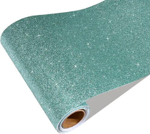 Vista 18 de CRE8TIVE Papel tapiz marrón oscuro con purpurina, borde de pared para despegar y pegar, 8 x 80 pulgadas, papel tapiz de tela brillante, extraíble