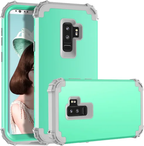 Vista 13 de Funda de teléfono para Samsung Galaxy S9 Plus, cubierta dura, a prueba de golpes, de silicona suave, híbrida, tres capas, resistente, protección