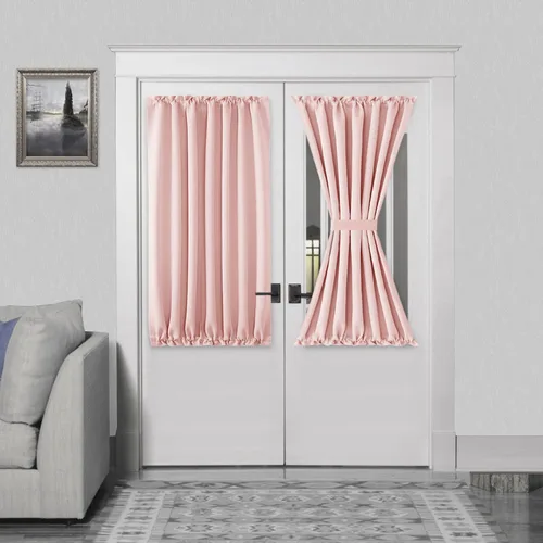 Vista 102 de DWCN Cortinas para Puertas Francesas – Cortinas opacas térmicas con bolsillo para barra para puertas con ventana de cristal, puertas de cocina