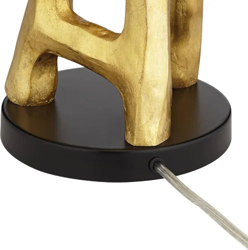 Vista 7 de Possini Euro Design Lámpara de Mesa Auxiliar Escultura Orgánica de 29" de Alto Moderna Glamorosa de Lujo Acabado Dorado Pantalla Individual de Tela