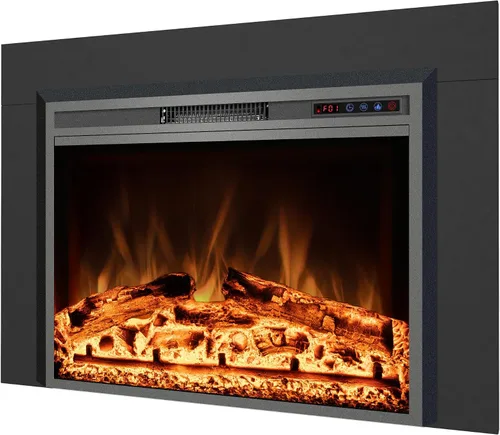 Vista 9 de Juego de troncos de chimenea eléctrica independiente WiFi de 24.5", calentador insertable de chimenea con temporizador de 9H, termostato, 6