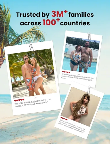 Vista 6 de PATPAT Traje de baño familiar a juego de dos piezas hawaiano tropical playa bikini y traje de baño conjunto de trajes de baño para mamá y yo