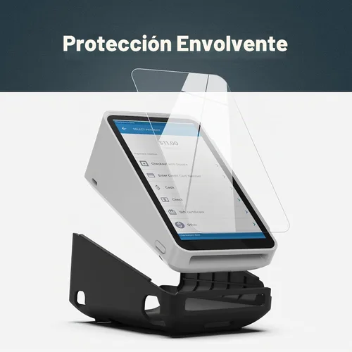 Vista 6 de ENCASED Funda protectora y protector de pantalla para lector de tarjetas de terminal cuadrado - Carcasa rígida de goma con base antideslizante
