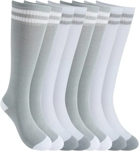 Vista 21 de Calcetines altos hasta la rodilla para niños, calcetines de fútbol de algodón para niños, niñas, niños pequeños