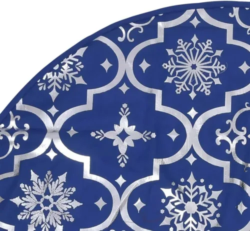 Vista 7 de Falda de árbol de Navidad, tapete grande de franela roja de 48 pulgadas con patrones dorados de Navidad para árbol de Navidad, decoración de fiesta