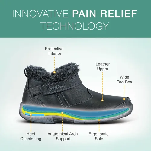 Vista 3 de Orthofeet Botines ortopédicos Siena de cuero para mujer