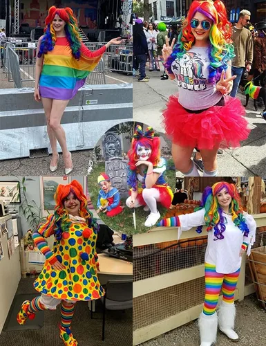 Vista 2 de ColorGround - Peluca larga rizada para cosplay con 2 coletas, talla única