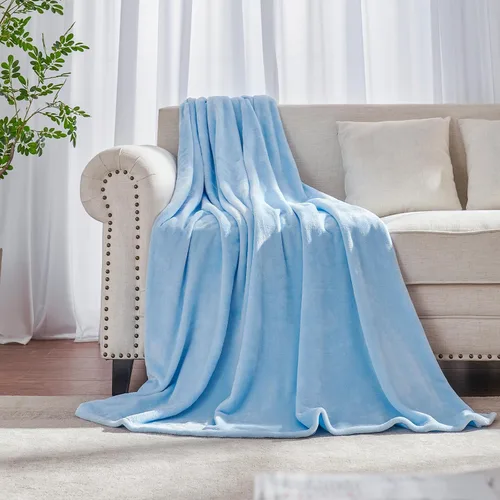 Vista 31 de JIAHANNHA Manta de forro polar de franela (50 x 60 pulgadas), manta beige para sofá o cama, 280 GSM, manta de felpa súper suave, acogedora y ligera