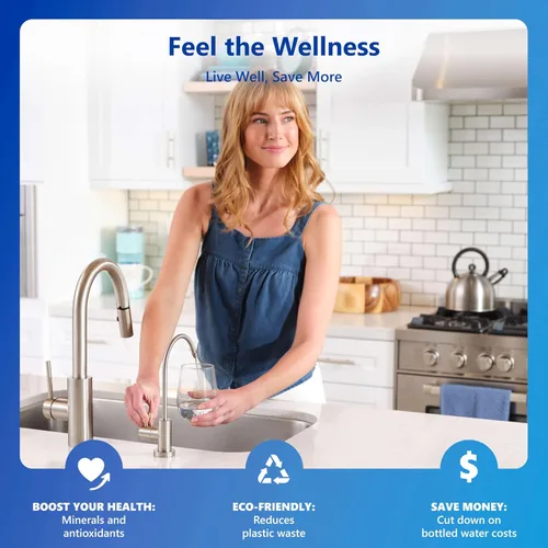 Vista 8 de Express Water Sistema de filtración de agua de ósmosis inversa alcalina de 10 etapas - Filtro de agua para debajo del fregadero con llave y Níquel