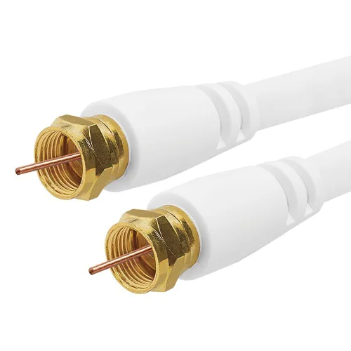 Vista 3 de Cable coaxial digital Tipo F macho RG6 Coaxial Audio Digital Video con conector F Cable Satélite - 6 pies Negro