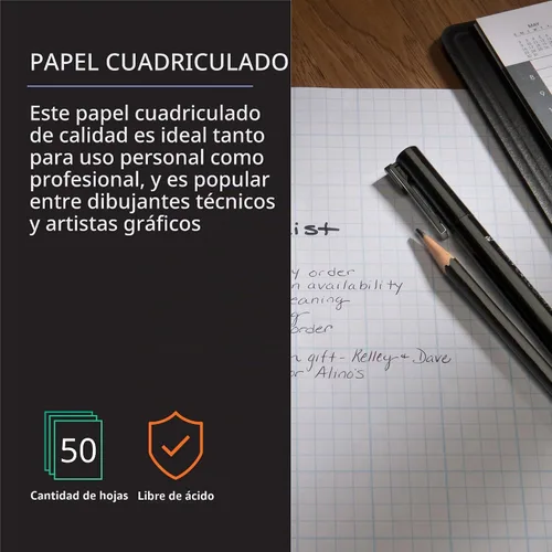 Vista 2 de Bienfang Designer Grid - Bloc de papel cuadriculado, sección cruzada de 10x10, 8.5 x 11 pulgadas, 50 hojas Sección transversal 10x10